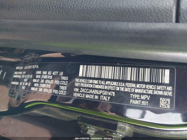 ZACCJAAB9JPG81478 Jeep Renegade Sport Fwd