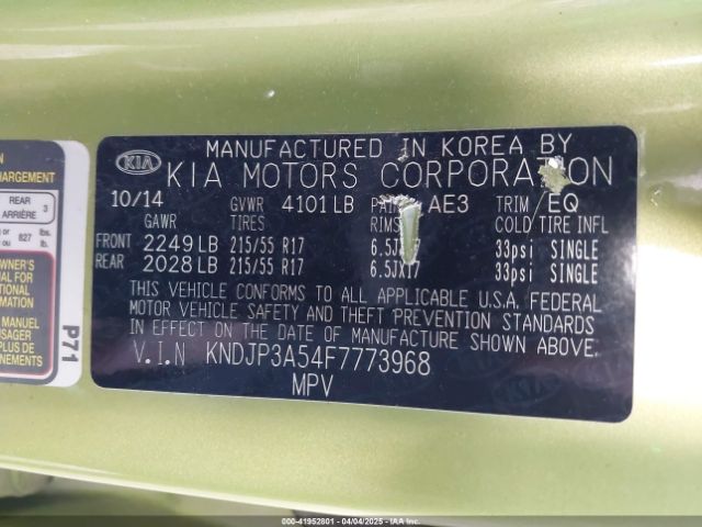 KNDJP3A54F7773968 KIA SOUL +