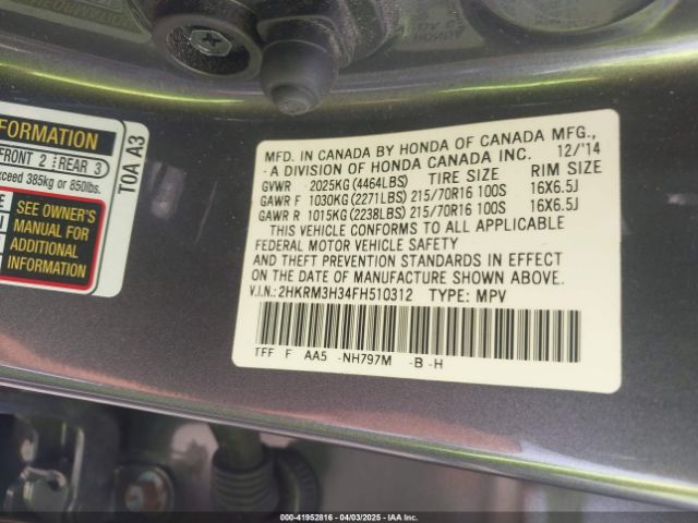 2HKRM3H34FH510312 Honda CR-V LX