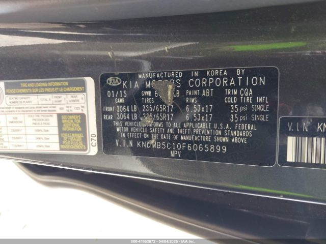 KNDMB5C10F6065899 KIA SEDONA LX