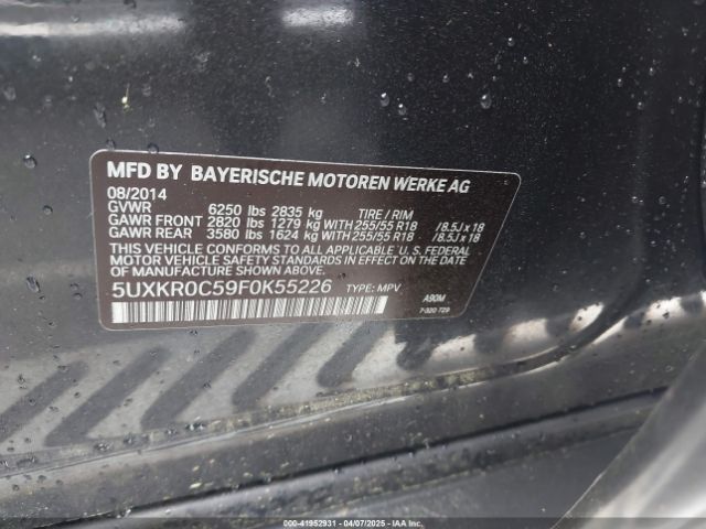5UXKR0C59F0K55226 BMW X5 Xdrive35i