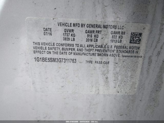 1G1BE5SM3G7311763 Chevrolet Cruze Lt Auto