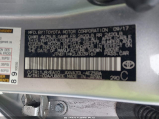JTNB11HK2J3039167 Toyota CAMRY SE