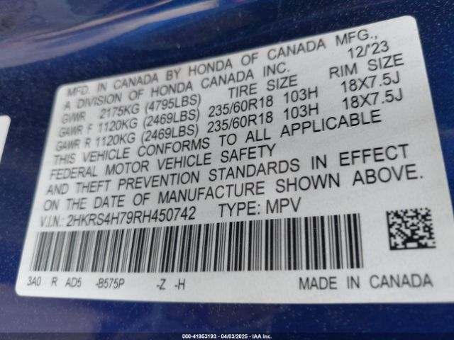 2024 HONDA CR-V 2HKRS4H79RH450742 Photo 8