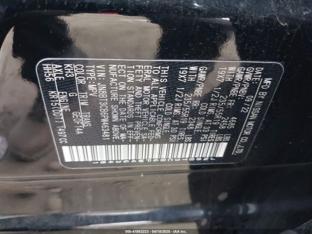 JN8BT3CB6PW463481 Nissan Rogue Sl Intelligent Awd