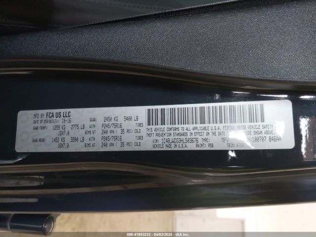 1C4BJWDG3HL503676 Jeep Wrangler Unlimited Sport 4x4