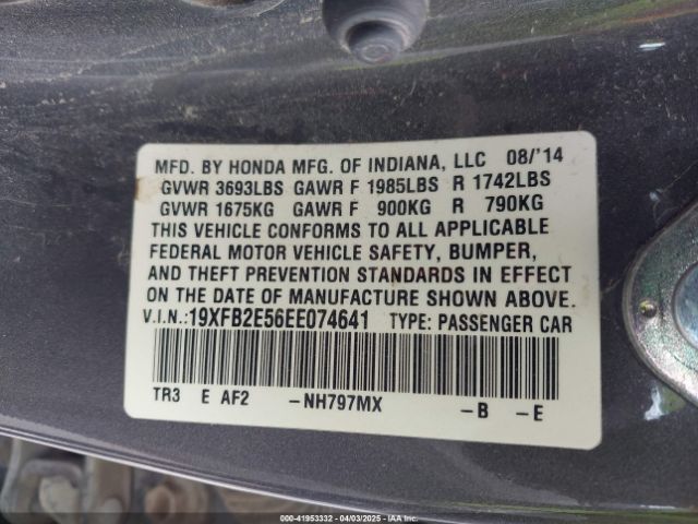 19XFB2E56EE074641 Honda Civic Lx