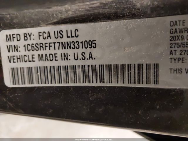 1C6SRFFT7NN331095 RAM 1500 Big Horn  4x4 5'7 Box