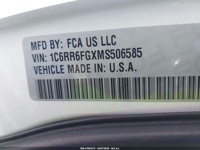 1C6RR6FGXMS506585 RAM 1500 Classic Tradesman  4x2 6'4 Box