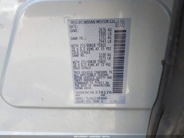 2022 NISSAN PATHFINDER 5N1DR3BC2NC238126 Photo 8