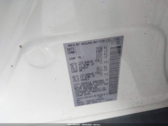 5N1AT2MT6FC830643 Nissan Rogue Sl