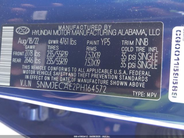 5NMJECAE2PH164572 Hyundai Tucson Limited
