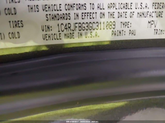 1C4RJFBG3GC311089 Jeep Grand Cherokee Limited