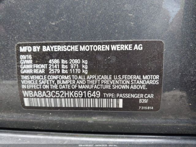 WBA8A3C52HK691649 BMW 320i Xdrive
