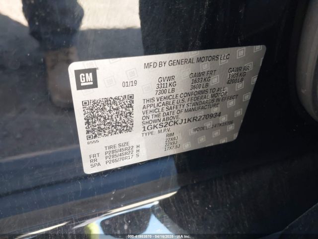 1GKS2CKJ1KR270934 GMC YUKON DENALI