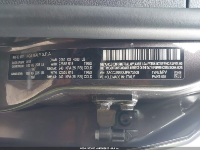 ZACCJBBBXJPH73509 Jeep Renegade Altitude 4x4