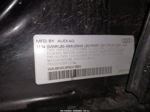 WAUBFAFLXFN021588 Audi A4 2.0t Premium