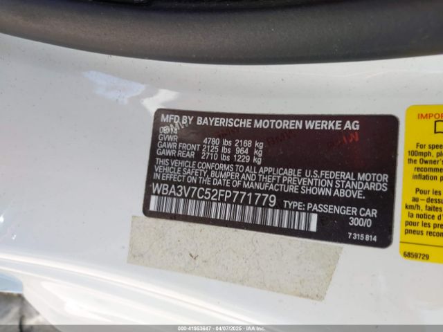 WBA3V7C52FP771779 BMW 428i