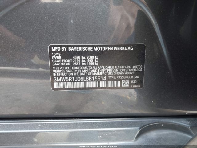 3MW5R1J06L8B15614 BMW 330I