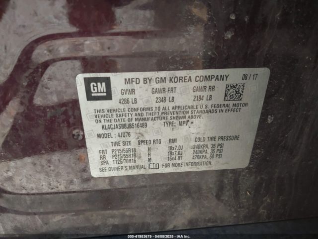 KL4CJASB8JB516489 Buick Encore Preferred