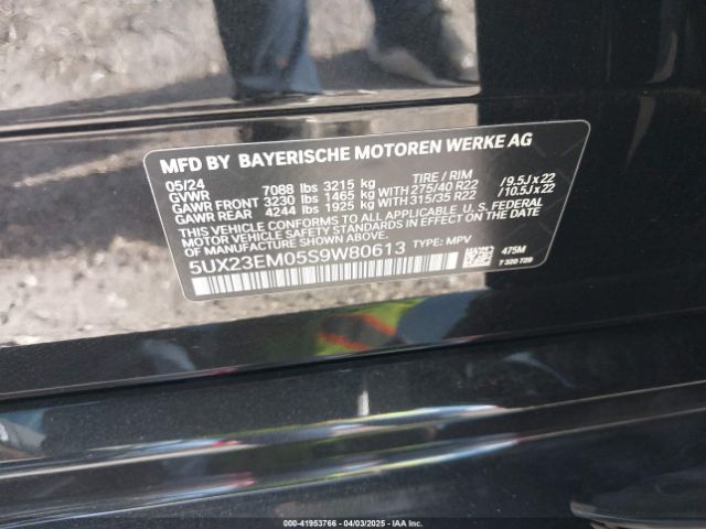 5UX23EM05S9W80613 BMW X7