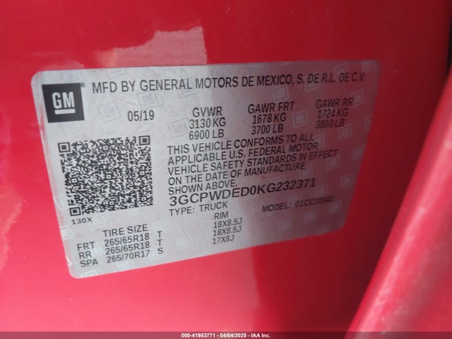 3GCPWDED0KG232371 Chevrolet l84 - di, dfm, alum, gen 5, var 2