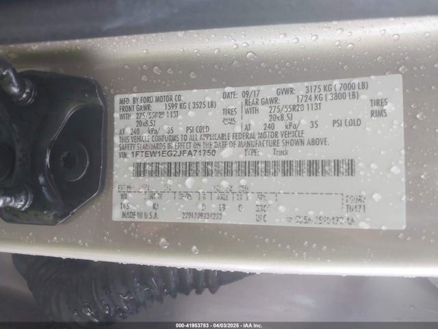 1FTEW1EG2JFA71750 Ford F-150 King Ranch