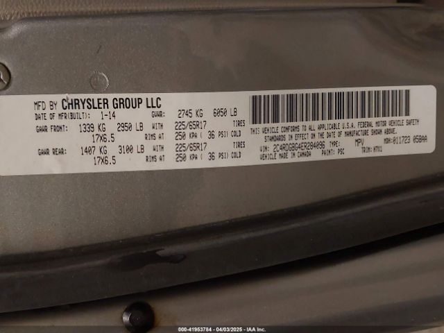 2C4RDGBG4ER284096 Dodge Grand Caravan Se