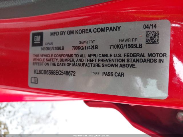 KL8CB6S98EC548672 Chevrolet Spark Ls Auto