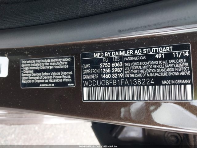 WDDUG8FB1FA138224 Mercedes-Benz 2015