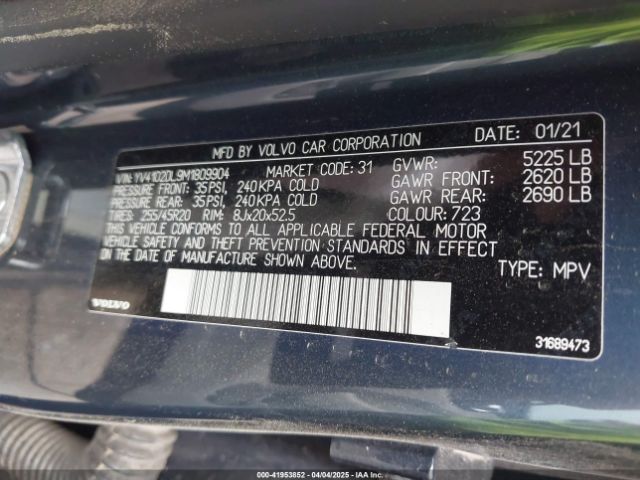 2021 VOLVO XC60 YV4102DL9M1809904 Photo 8