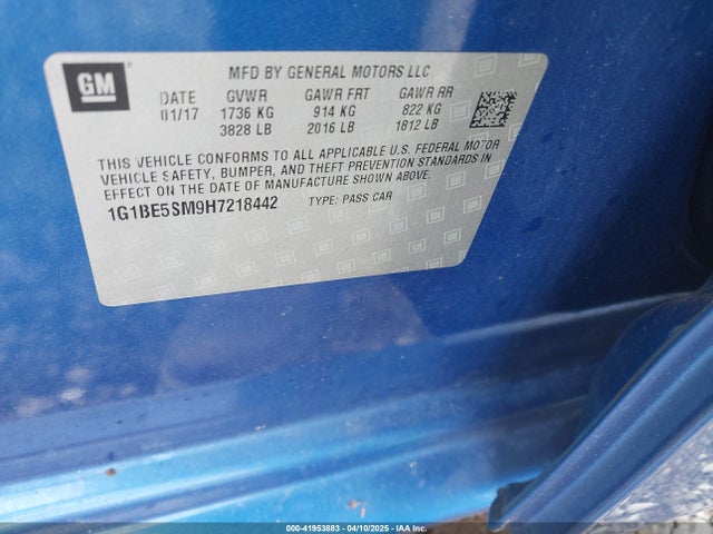 1G1BE5SM9H7218442 Chevrolet Cruze Lt Auto