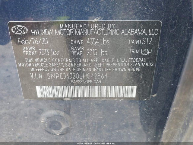 Hyundai Sonata Sel Plus 2020 5NPEJ4J20LH042864 Image 9