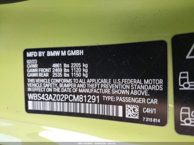 WBS43AZ02PCM81291 BMW M4 Competition Xdrive