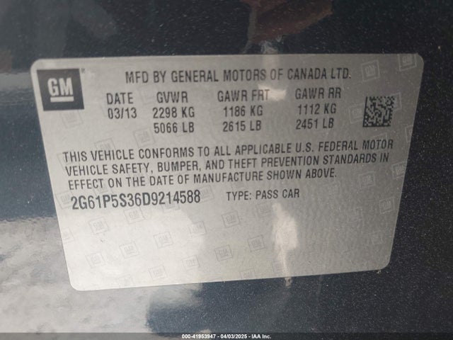 2013 CADILLAC XTS 2G61P5S36D9214588 Photo 8