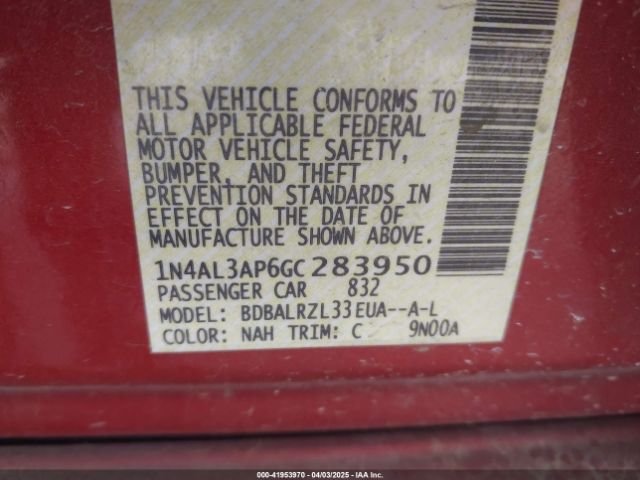 1N4AL3AP6GC283950 Nissan Altima 2.5 Sl