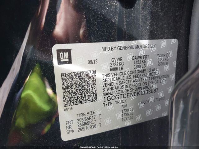 1GCGTCEN0K1133687 Chevrolet Colorado Lt
