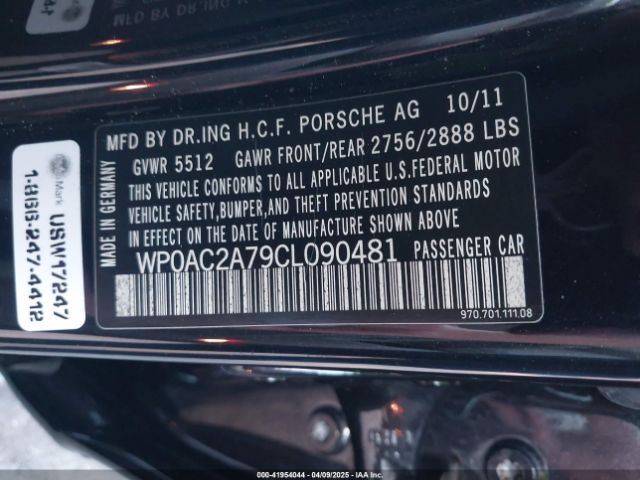 2012 PORSCHE PANAMERA WP0AC2A79CL090481 Photo 8
