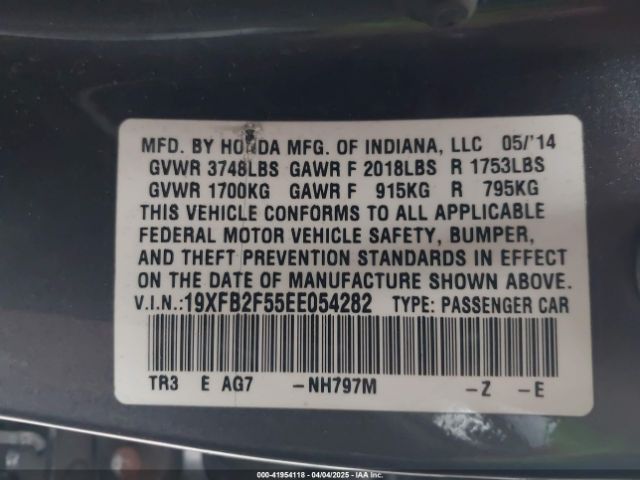 19XFB2F55EE054282 Honda Civic Lx