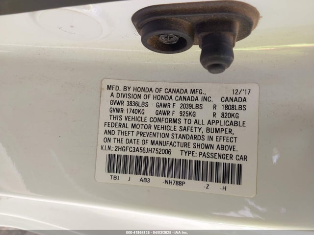 2HGFC3A56JH752006 Honda CIVIC SI