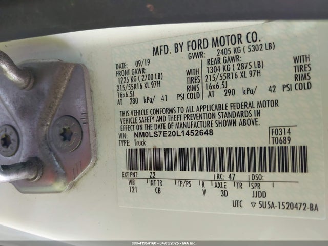 Ford Transit Connect Xl Cargo Van 2020 NM0LS7E20L1452648 Image 9