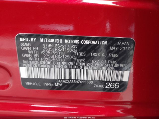 JA4AD2A35HZ055560 Mitsubishi Outlander Es