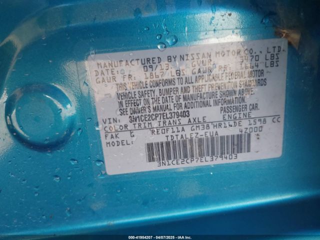 3N1CE2CP7EL379403 Nissan Versa Note Sv
