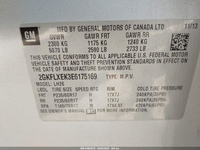 2GKFLXEK3E6175169 GMC Terrain Slt-1