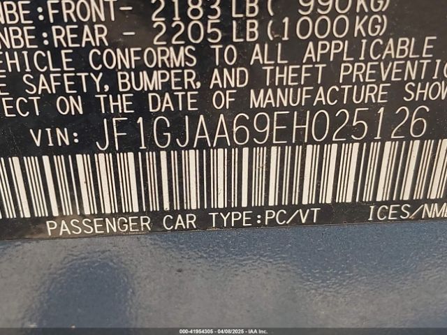 JF1GJAA69EH025126 Subaru Impreza 2.0i
