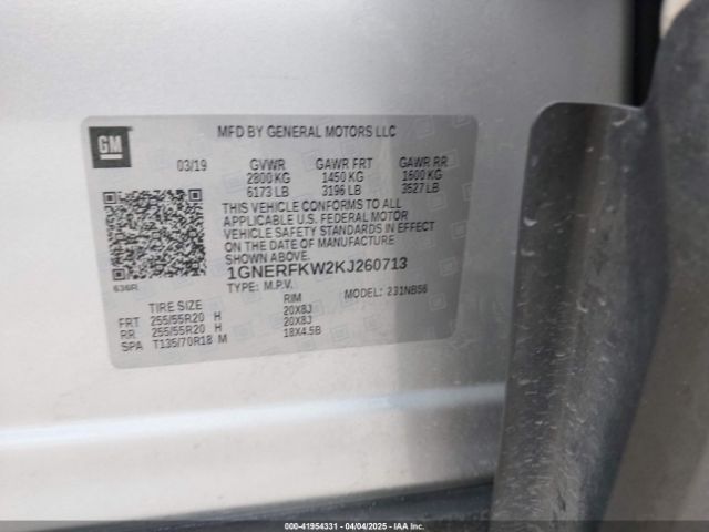 1GNERFKW2KJ260713 Chevrolet Traverse Ls