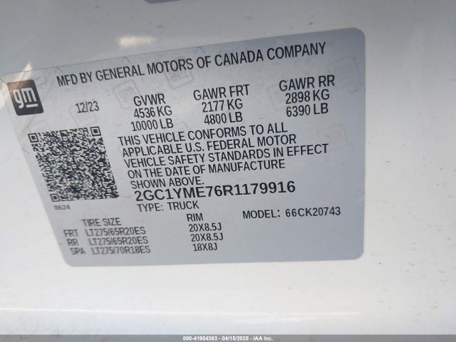 2GC1YME76R1179916 Chevrolet Silverado 2500hd 4wd  Standard Bed Custom