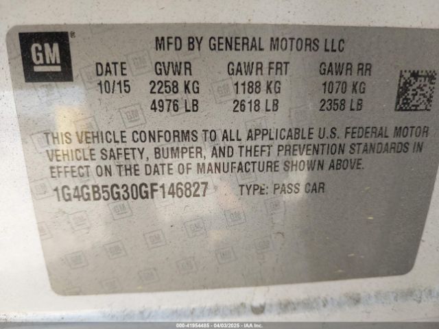1G4GB5G30GF146827 Buick Lacrosse Leather