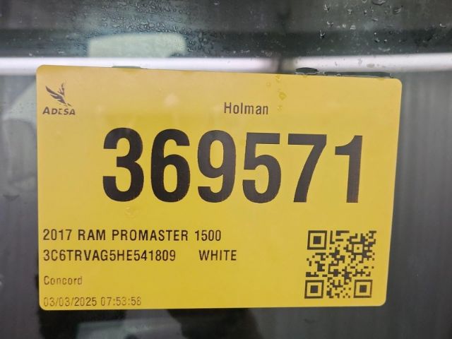 3C6TRVAG5HE541809 RAM Promaster 1500 Low Roof 136 Wb