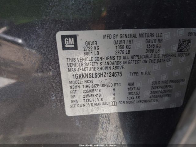 1GKKNSLS6HZ124675 GMC Acadia Sle-2